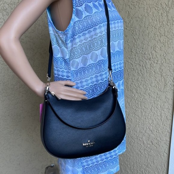 Kate Spade Staci Saffiano Leather Shoulder Bag Black - Picture 16 of 16